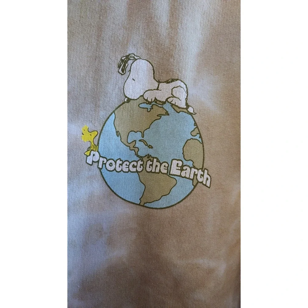 Peanuts Snoopy Protect The Earth‎ Tie Dye Hoodie Unisex Size Medium Sweatshirt